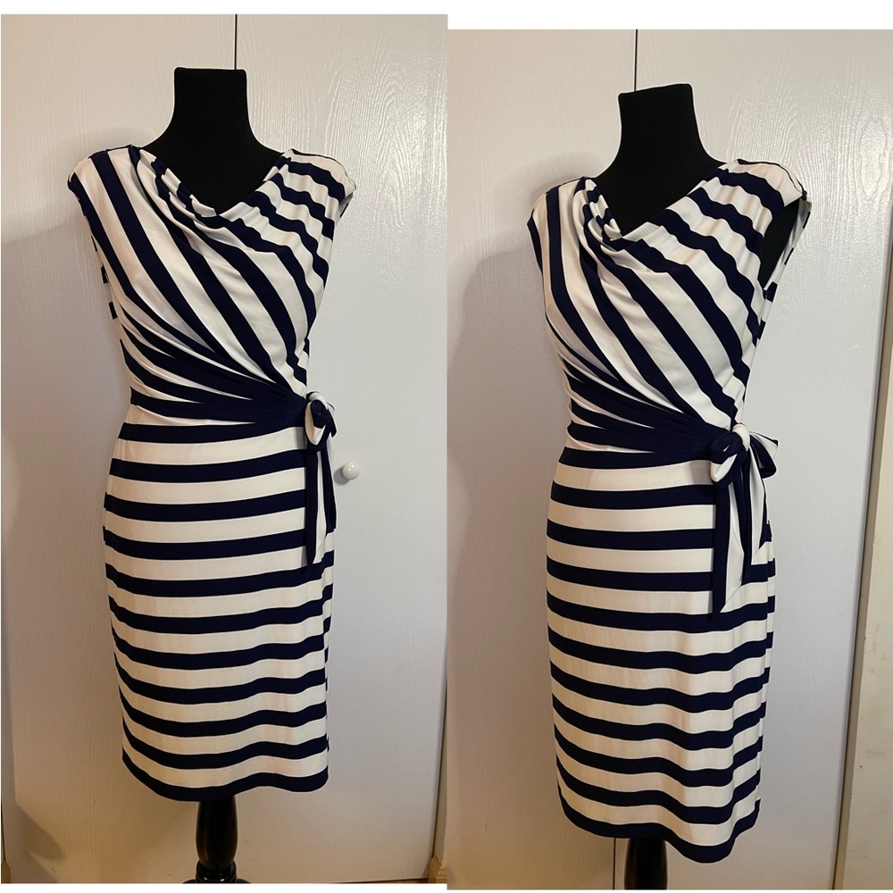 Ralph Lauren stripes navy white dress